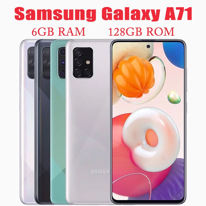 Оригинальный разблокированный телефон Samsung Galaxy A71 A715FD с двумя Sim-картами, диагональ экрана 6,7 дюйма, 6 ГБ ОЗУ, 128 Гб ПЗУ, Snapdragon 4, телефон с фотокамерой, стандартом 4G LTE
Оригинальный разблокированный телефон Samsung Galaxy A71 A715FD с двумя Sim-картами, диагональ экрана 6,7 дюйма, 6 ГБ ОЗУ, 128 Гб ПЗУ, Snapdragon 4, телефон с фотокамерой, стандартом 4G LTE