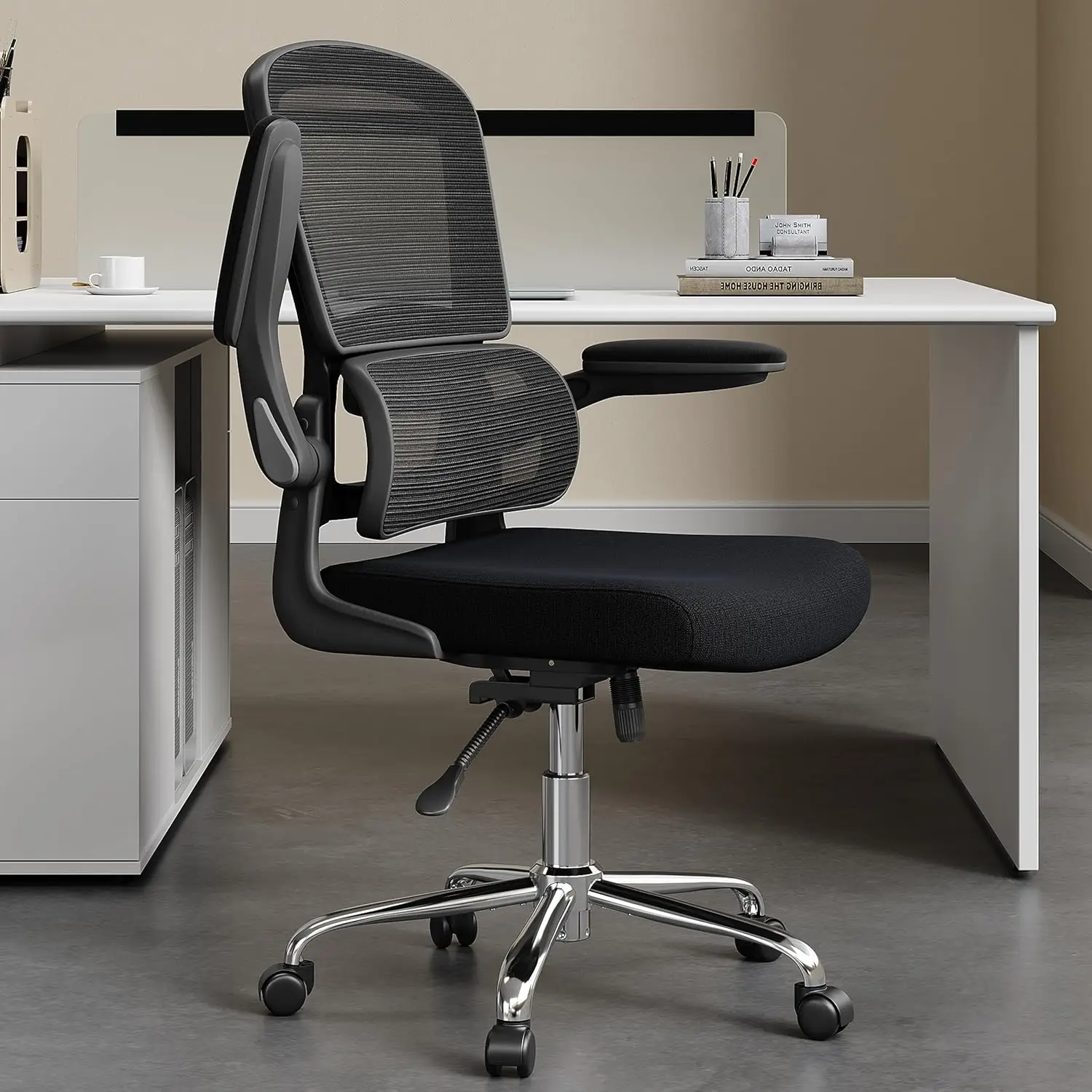 

Эргономичное офисное кресло, кресло из дышащей сетки с регулируемой высотой, компьютерное кресло с двойной поддержкой поясницы и откидной спинкой
