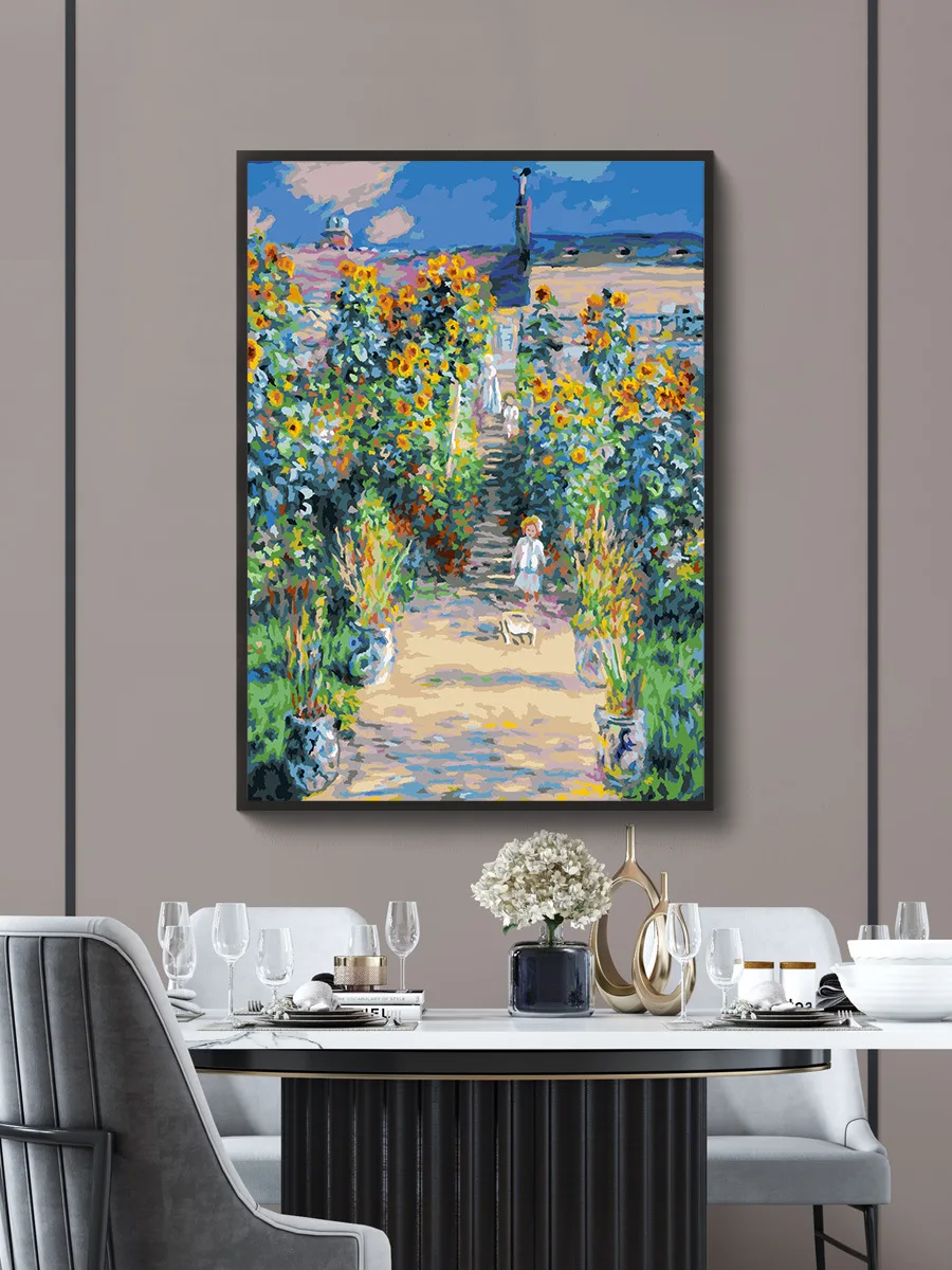 

3365071 пейзажная живопись, подвесная картина, фон для дивана, украшение для стены, вход, крыльцо, картина маслом
