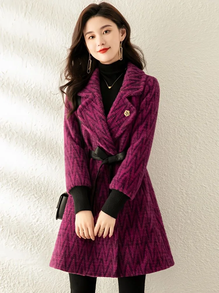 2023 Autumn Winter Coat Women's Jacket Woolen Mid Length Elegant Coat Slim Fit Waist Thickened Woolen Female Outerwear
2023 Autumn Winter Coat Women's Jacket Woolen Mid Length Elegant Coat Slim Fit Waist Thickened Woolen Female Outerwear