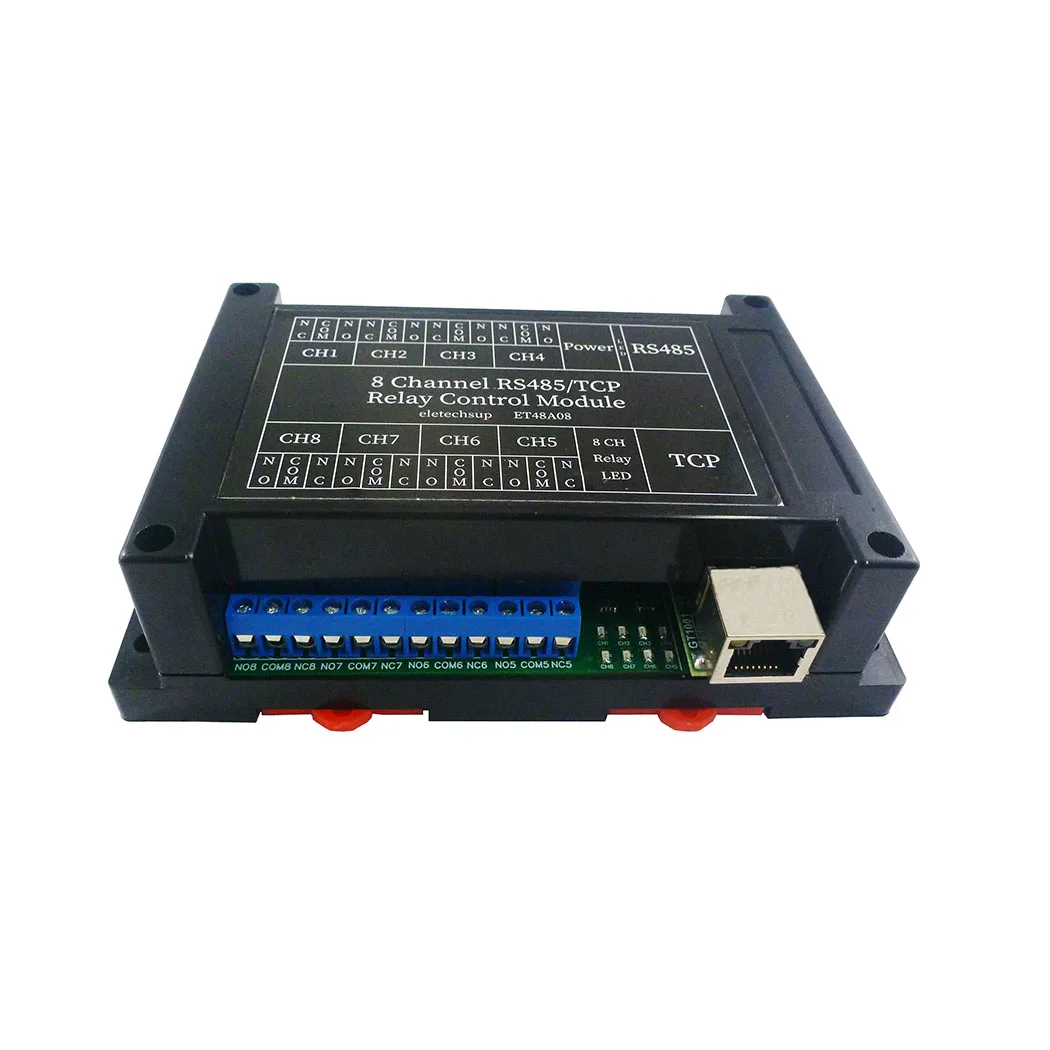 ET48A08DC 12V 2 IN 1 8CH Ethernet RS485 Relay Module Modbus Slave RTU TCP/IP UART Network Port Controller Switch PLC Controller
ET48A08DC 12V 2 IN 1 8CH Ethernet RS485 Relay Module Modbus Slave RTU TCP/IP UART Network Port Controller Switch PLC Controller