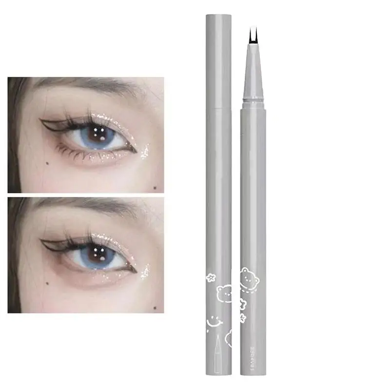 

Eyeliner Liquid Liner Double Tip Eyeliner Pencil Quick Drying Liquid Liner Long Lasting 24 Hour Waterproof Eyeliner Black For