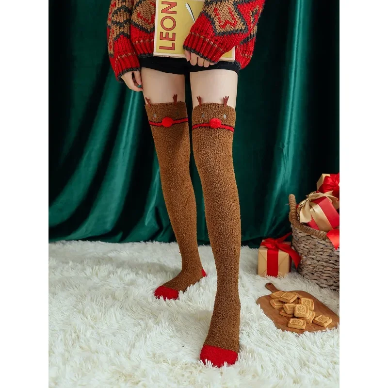 2 Pairs of Coral Velvet Over The Knee Socks Cartoon Long Women's Christmas Socks Warm Sleeping Home Floor Socks Month Socks
2 Pairs of Coral Velvet Over The Knee Socks Cartoon Long Women's Christmas Socks Warm Sleeping Home Floor Socks Month Socks