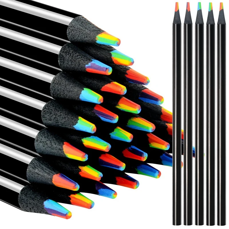 7-In-1 Wooden Rainbow Pencils, Multicolored Pencils Assorted Colors Art-Supplies For Drawing Coloring Sketching
7-In-1 Wooden Rainbow Pencils, Multicolored Pencils Assorted Colors Art-Supplies For Drawing Coloring Sketching