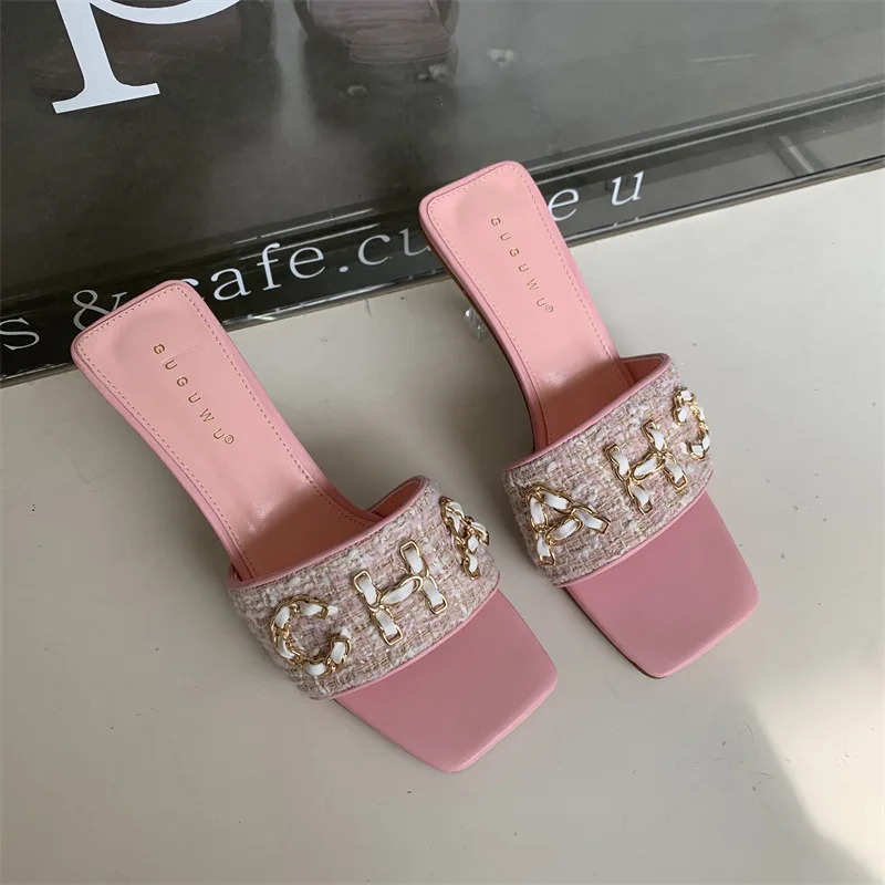 Solid Color Women Slipper Open Toe Chaussures Femme Summer Crystal Spike High Heel Slip On Shallow Pump Casual Zapatillas Mujer
Solid Color Women Slipper Open Toe Chaussures Femme Summer Crystal Spike High Heel Slip On Shallow Pump Casual Zapatillas Mujer