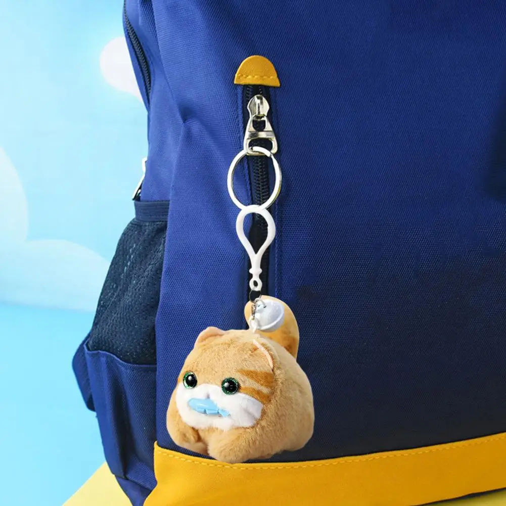 

Stuffed Cat with Bell Fuzzy Soft Cat Stuffed Toy with Bell Hanging Buckle Whistle Plush Kitten Doll Keychain for Backpack