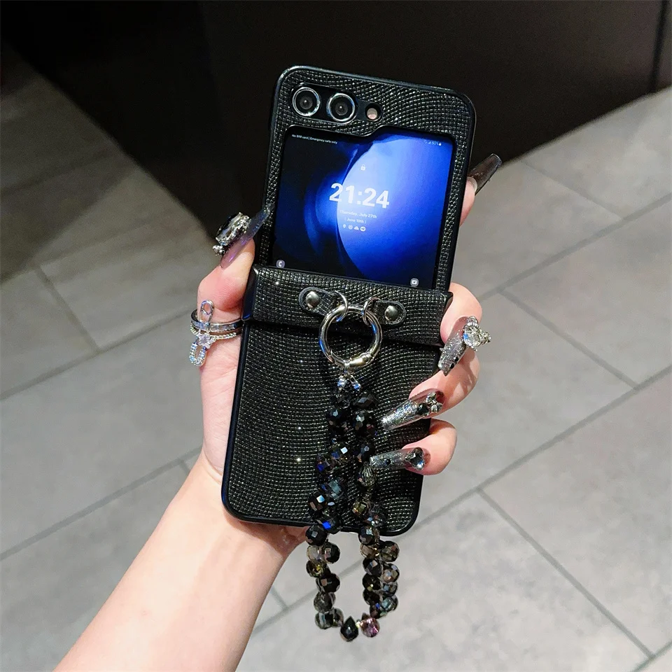Bead Wrist Strap Phone Case for Samsung Z Flip 5 4 3 Vivo X OPPO Find N2 N3 Flip Huawei P50 Pocktet S 2 Diamond Sparkling Cover
Bead Wrist Strap Phone Case for Samsung Z Flip 5 4 3 Vivo X OPPO Find N2 N3 Flip Huawei P50 Pocktet S 2 Diamond Sparkling Cover