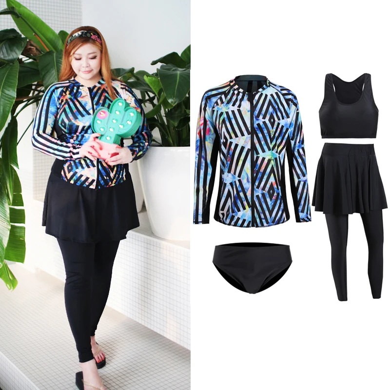 2022 Women Plus Size Swimming Suit 5 Pieces Sexy Big Chest Beach Wear Surfing Suit Rashguards Femmale Bathing Suit
2022 Women Plus Size Swimming Suit 5 Pieces Sexy Big Chest Beach Wear Surfing Suit Rashguards Femmale Bathing Suit