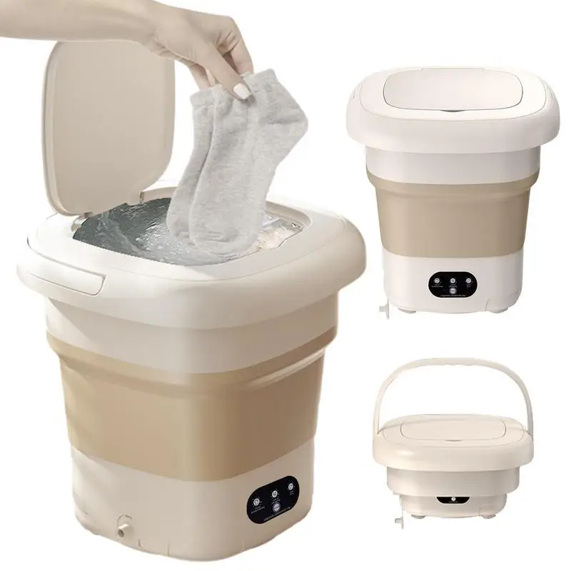 

Складная мини-стиральная машина 9 л, Складная легкая дорожная стиральная ванна с функцией обезвоживания