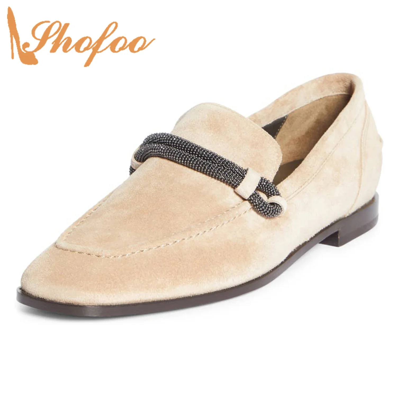 Nude Metal decoration Women's Flats Low Heels Square Toe Loafers Ladies Slip On Large Size 41 42 Office Casual Spring Shoes
Nude Metal decoration Women's Flats Low Heels Square Toe Loafers Ladies Slip On Large Size 41 42 Office Casual Spring Shoes