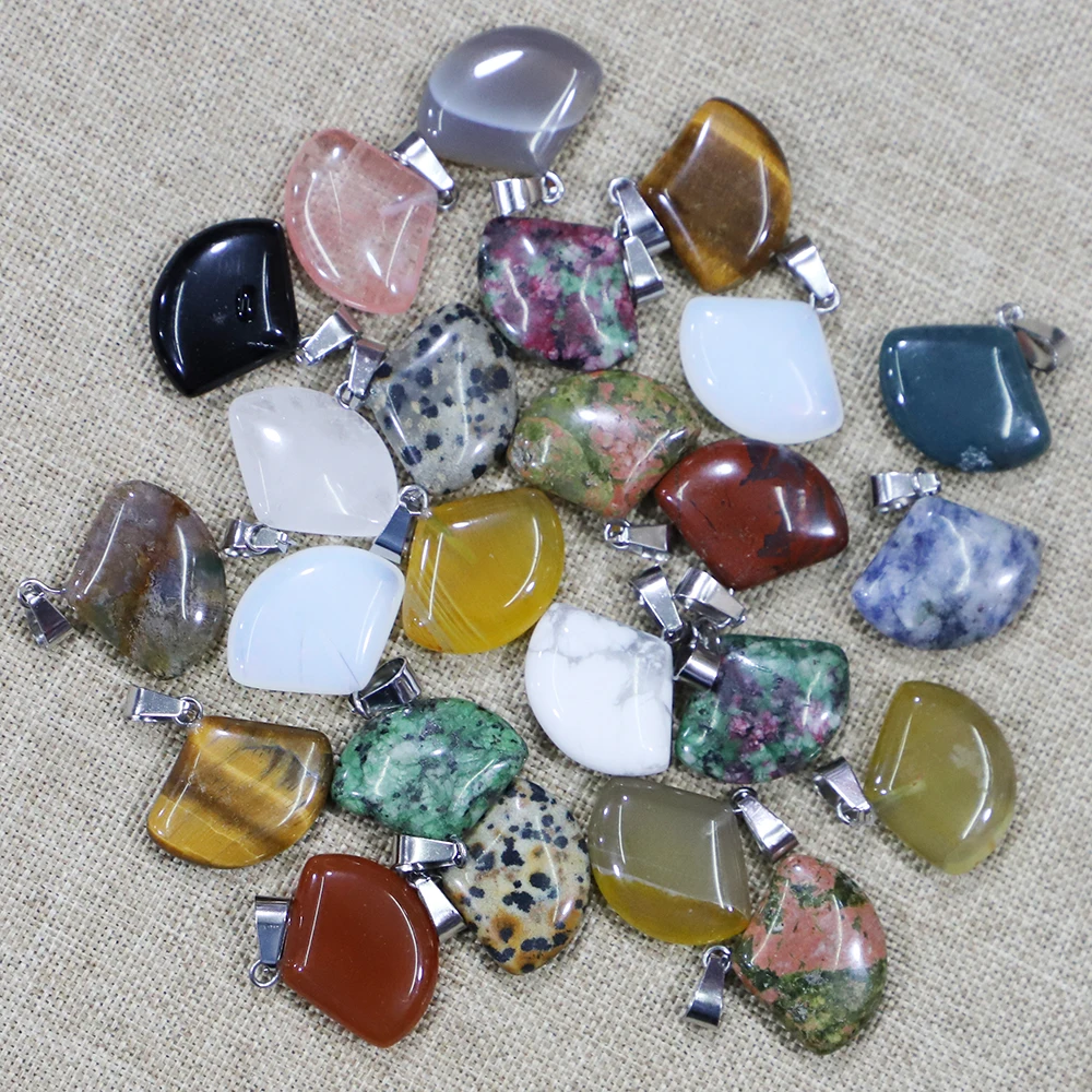 High Quality Natural Stone Mixed Color Sector Shape Pendants Necklaces Charms Earrings Accessories Jewelry Gift Wholesale 30Pcs
High Quality Natural Stone Mixed Color Sector Shape Pendants Necklaces Charms Earrings Accessories Jewelry Gift Wholesale 30Pcs