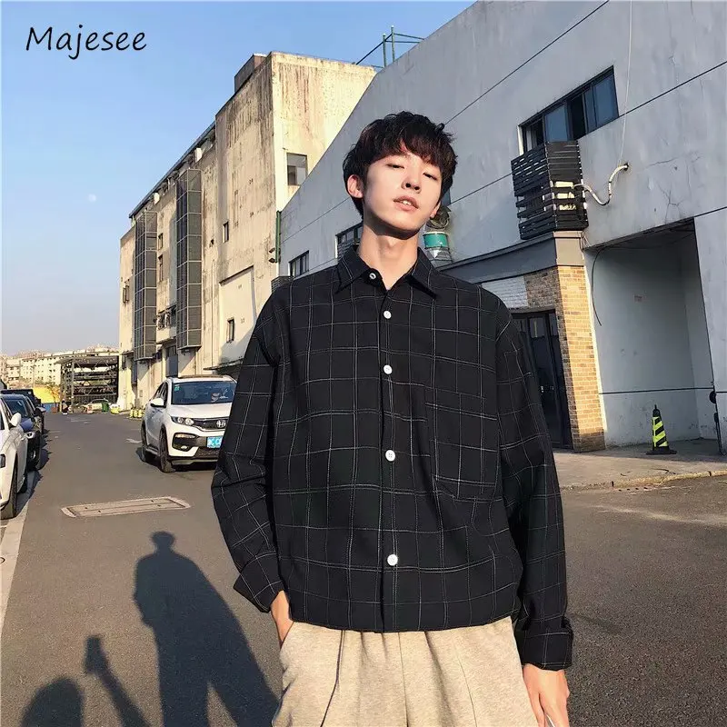 

Shirts Men Daily Simple Fashion Korean Style Pockets Youthful Casual Loose All-match Streetwear Students Cozy Cool Handsome New