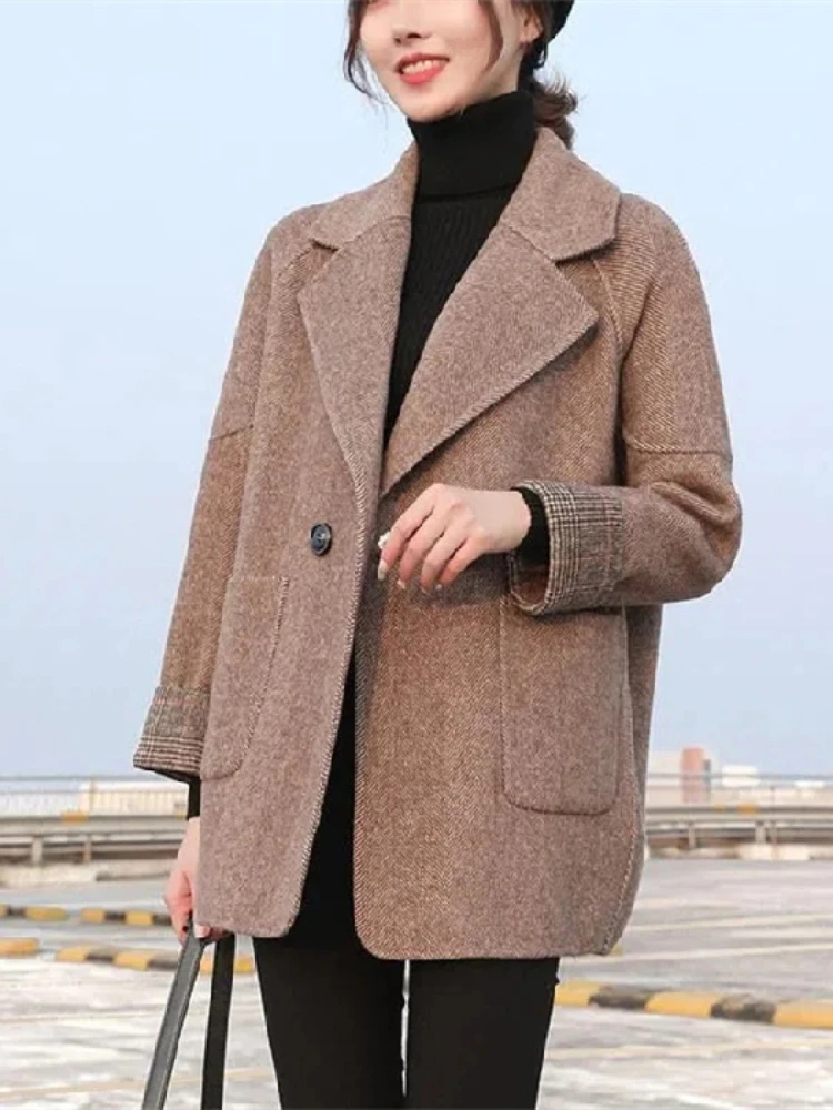 Coats for Women Autumn Winter Solid Lapel Double Breasted Jackets for Women Clothing Wool & Blends Blazer Woman Tops Outerwears
Coats for Women Autumn Winter Solid Lapel Double Breasted Jackets for Women Clothing Wool & Blends Blazer Woman Tops Outerwears