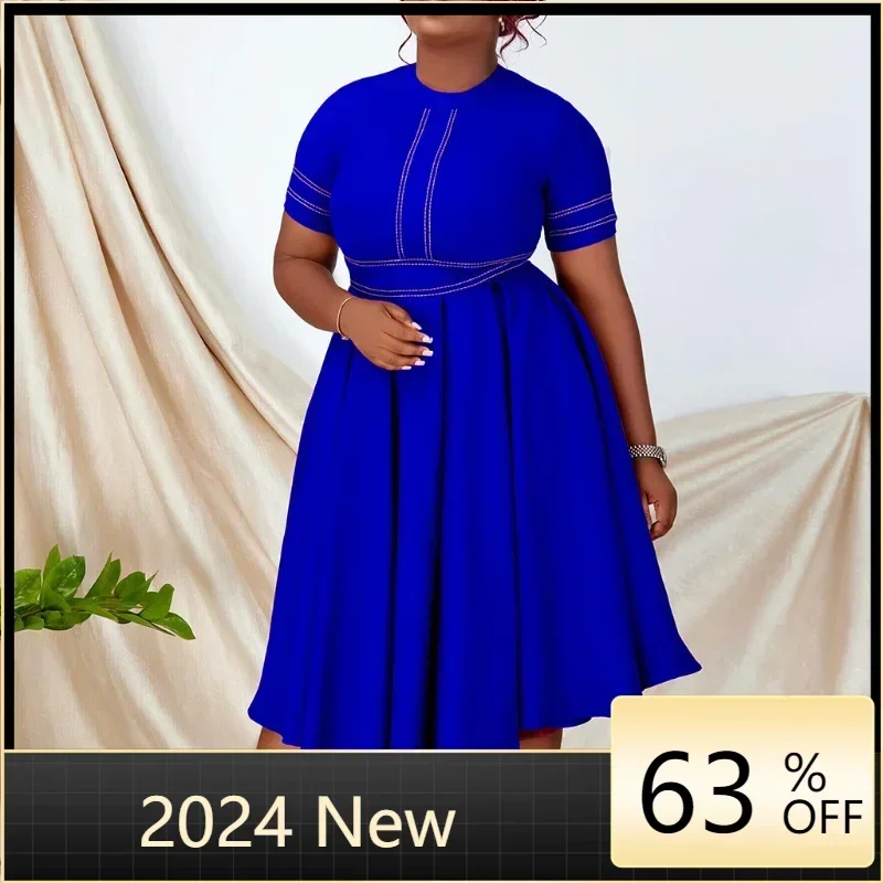2024 African Dresses for Women Summer African Elegant Party Dresses Short Sleeves Black Pleated Dress High Waist Fashion Gown
2024 African Dresses for Women Summer African Elegant Party Dresses Short Sleeves Black Pleated Dress High Waist Fashion Gown