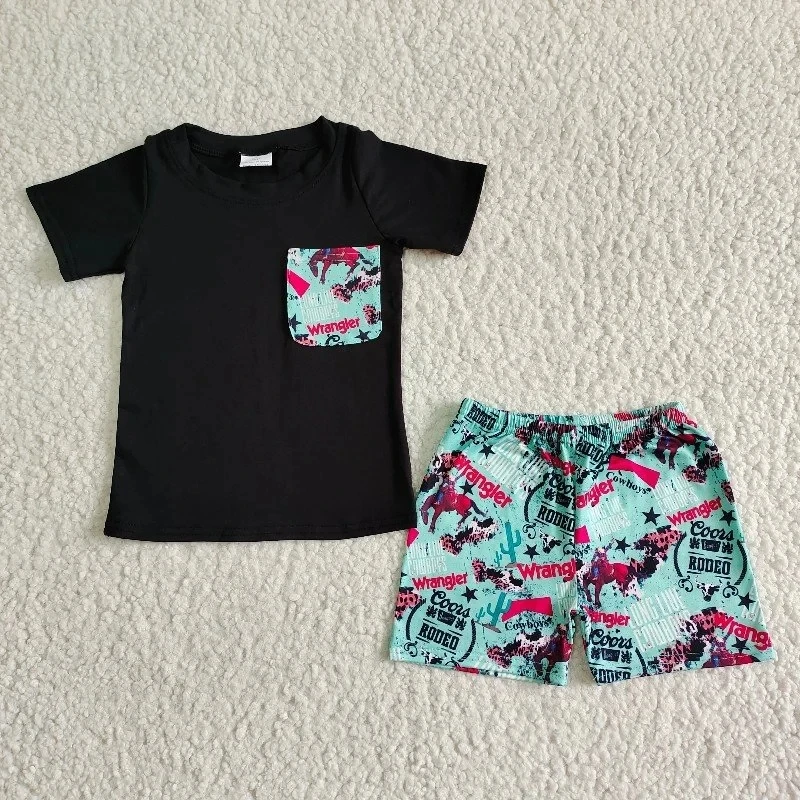 Western Cow Baby Boy Summer Clothing Pocket Black Shirt Green Cactus Shorts Children Wholesale Boutique Kid Set Fashion Outfit
Western Cow Baby Boy Summer Clothing Pocket Black Shirt Green Cactus Shorts Children Wholesale Boutique Kid Set Fashion Outfit