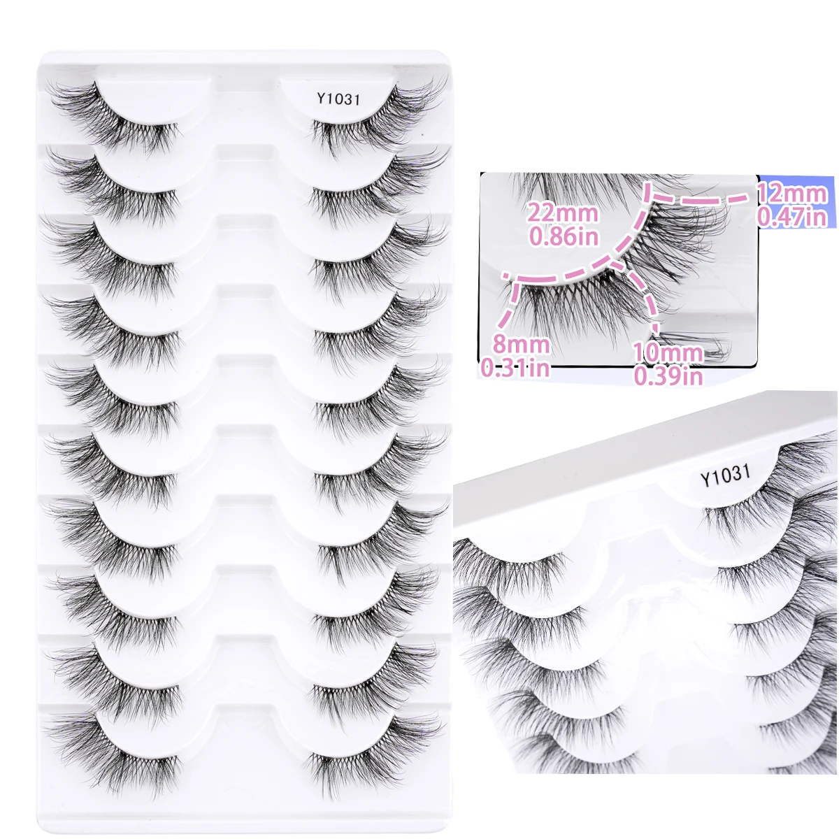 Lanjinglin 3/10 pairs 3D Mink Lashes Faux Mink Fluffy Lash Soft Full Thick Wispy Eyelash Dramatic False Eyelashes Makeup 12 S5f73793e3aed4728b061128105dee023Q