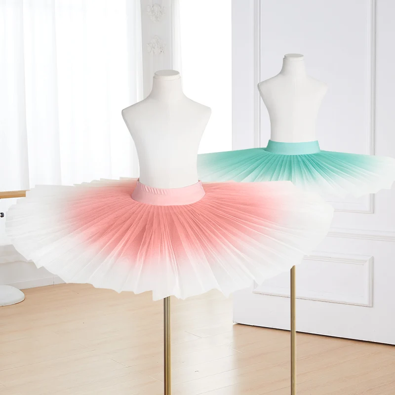 

Girls Professional Tutu Skirts Children Kids Puffy Tulle Performance Ballet Costume Party Princess 5 Layers Dance Skirt