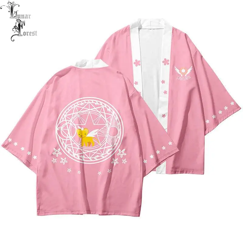 Women Girls Summer Casual Cardigan Short Sleeve Streetwear Sakura Kawaii Printing Japanese Kimono Haori Cosplay Shirt
Women Girls Summer Casual Cardigan Short Sleeve Streetwear Sakura Kawaii Printing Japanese Kimono Haori Cosplay Shirt