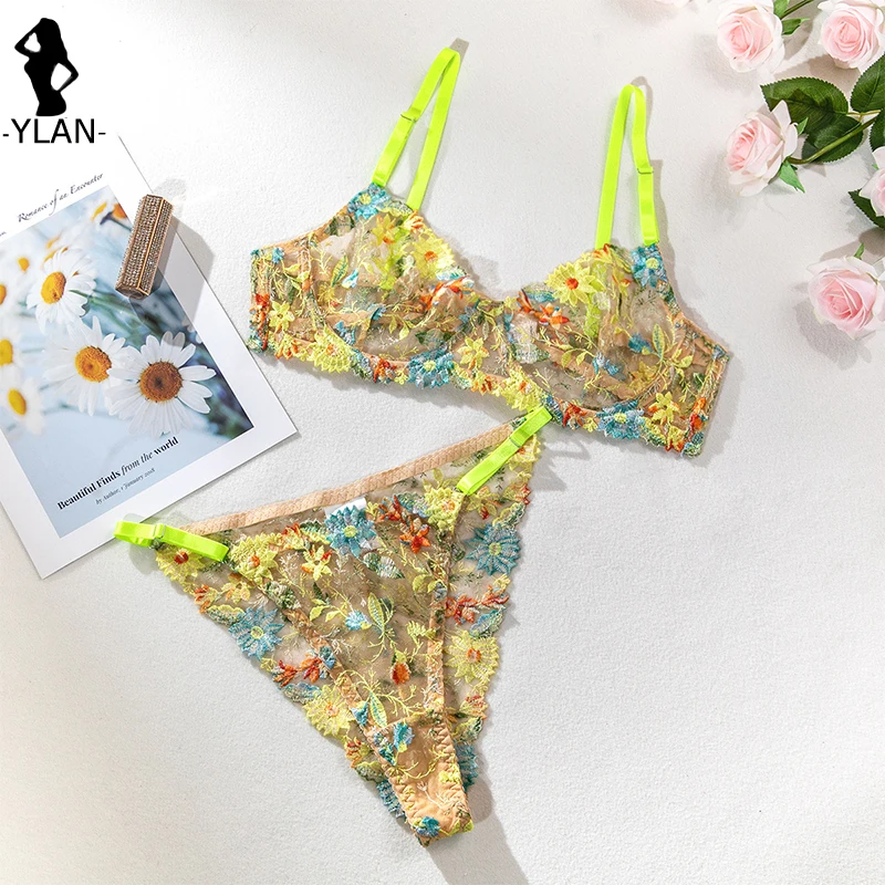 Sensual Lingerie Floral Embroidery Underwear Set Women 2 Piece Sissy Exotic Sets Intimate Outfits Underwire Bra and Panty Set
Sensual Lingerie Floral Embroidery Underwear Set Women 2 Piece Sissy Exotic Sets Intimate Outfits Underwire Bra and Panty Set