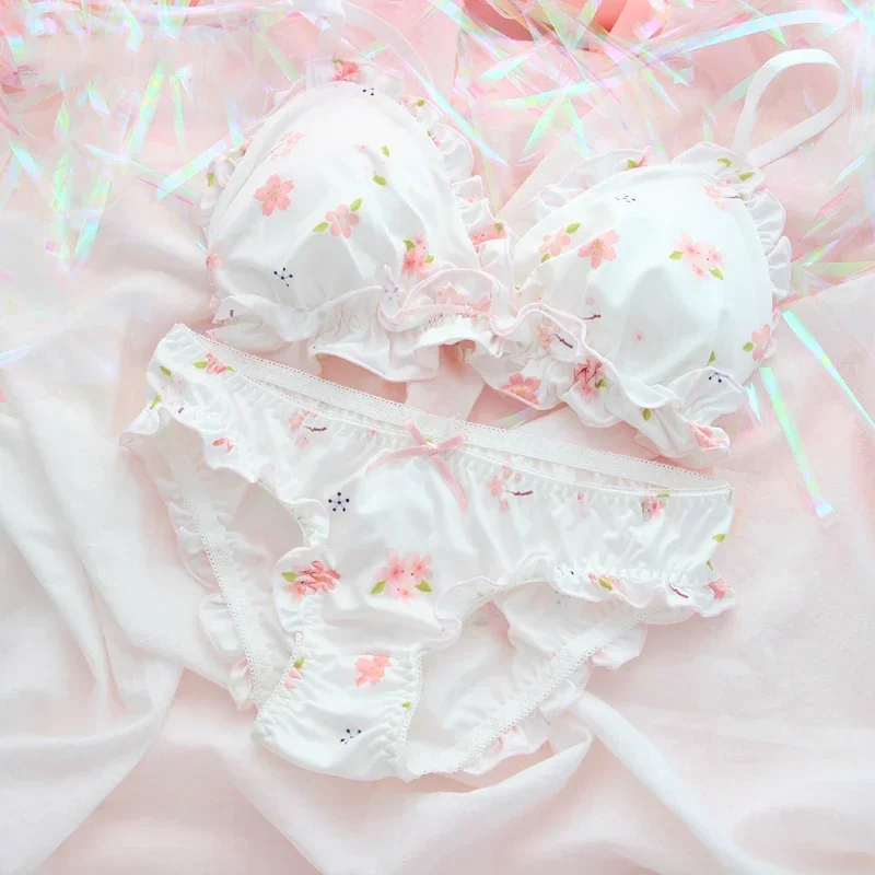 Pink Sakura Cute Japanese Bra & Panties Set Wirefree Soft Underwear Sleep Intimates Set Kawaii Lolita bra and panty set
Pink Sakura Cute Japanese Bra & Panties Set Wirefree Soft Underwear Sleep Intimates Set Kawaii Lolita bra and panty set