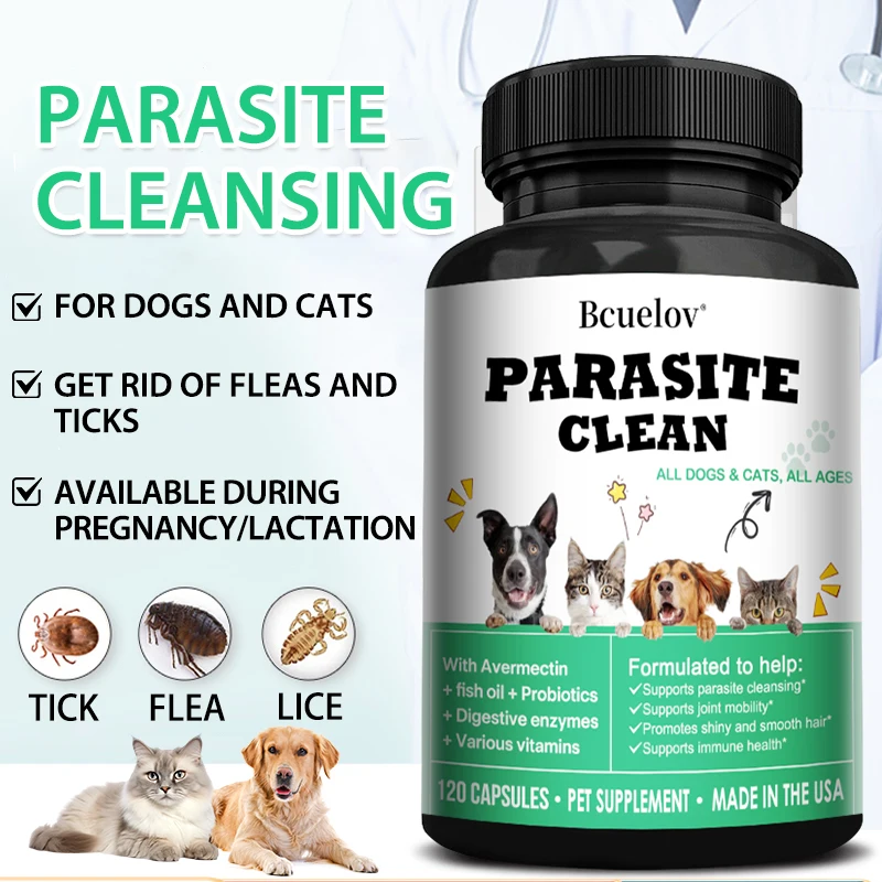 

4-in-1 Pet Grooming Supplement Parasite Cleansing Joint Mobility Hair Shine Immunity Cat & Dog General Supplies & Pet Products