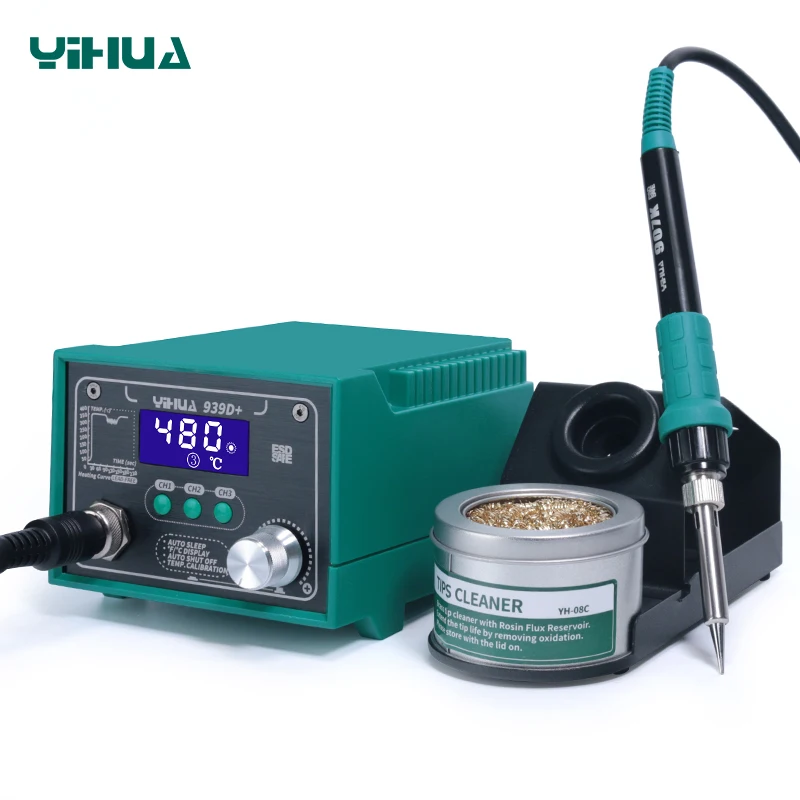 YIHUA 939D+ ESD Safe 75W large power lead free digital soldering solder iron station
YIHUA 939D+ ESD Safe 75W large power lead free digital soldering solder iron station