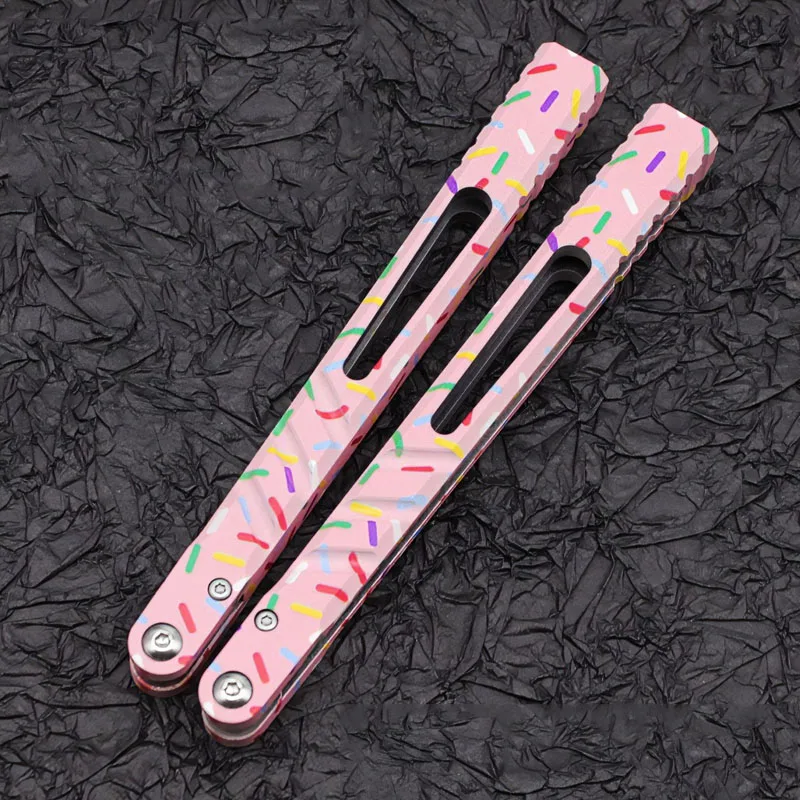 Outdoor Portable EDC Donut AB Aluminum Handle Fancy Butterfly Knife Tool Without Cutting Edge
Outdoor Portable EDC Donut AB Aluminum Handle Fancy Butterfly Knife Tool Without Cutting Edge