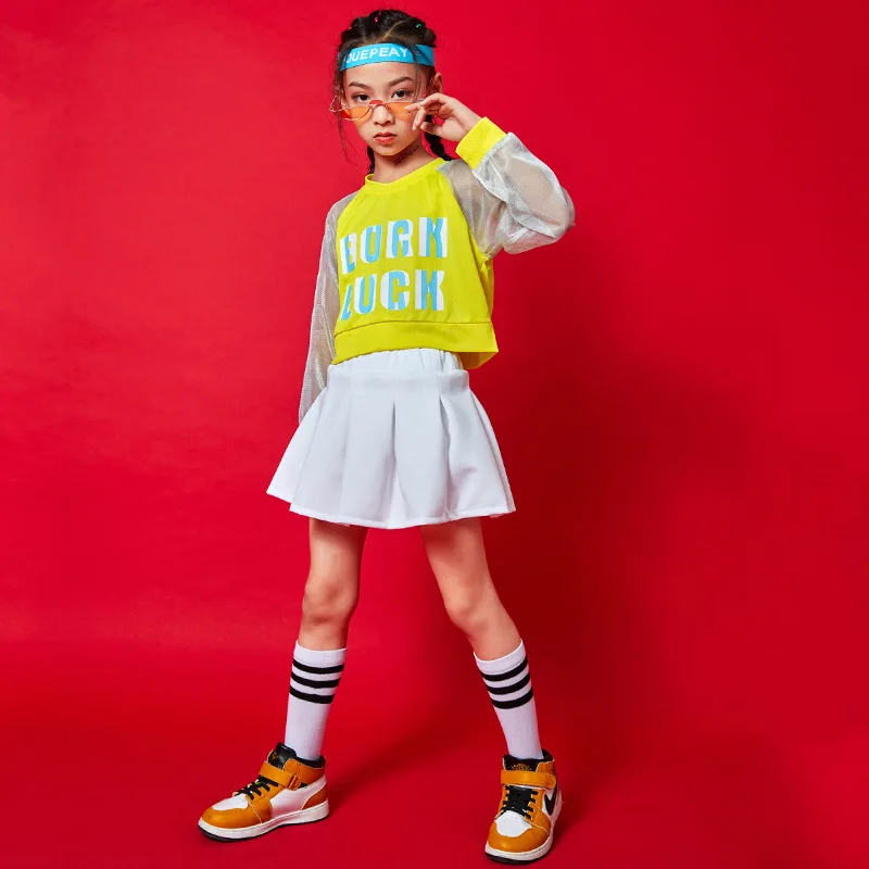 2022 Hip-Hop Dance Costume Kids Long Sleeve Tops white Hiphop Pants Jazz Street Dance Clothes Performance Rave Wear casual suit
2022 Hip-Hop Dance Costume Kids Long Sleeve Tops white Hiphop Pants Jazz Street Dance Clothes Performance Rave Wear casual suit