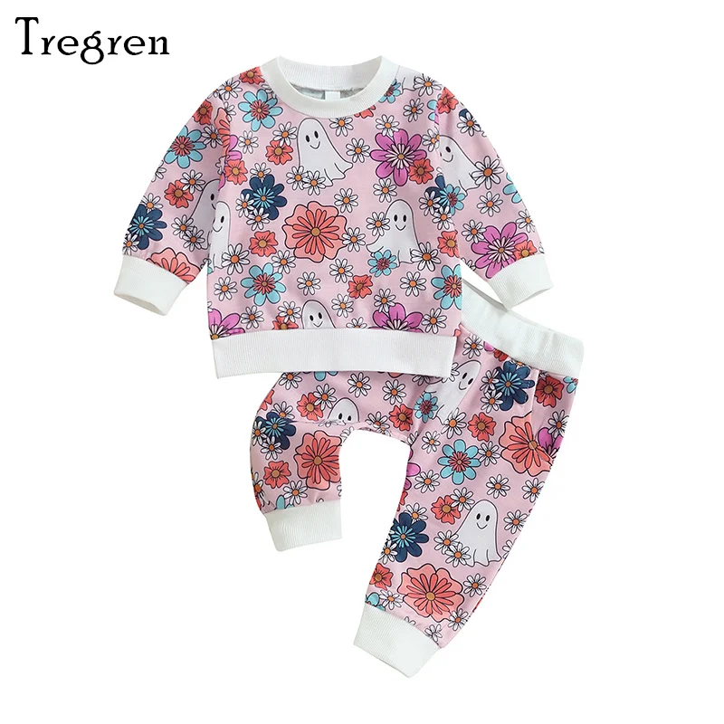 Tregren 0-3Y Toddler Baby Girl Halloween Outfits Fall Long Sleeve Ghost Floral Print Sweatshirt Pants 2pcs Clothes Sets Clothing
Tregren 0-3Y Toddler Baby Girl Halloween Outfits Fall Long Sleeve Ghost Floral Print Sweatshirt Pants 2pcs Clothes Sets Clothing