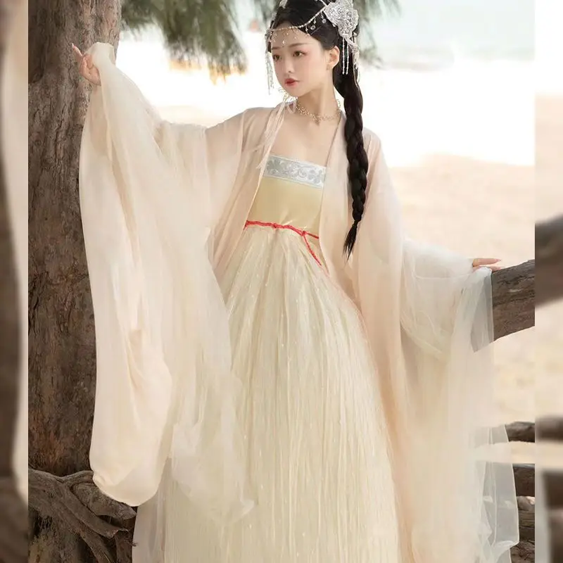 Chinese Hanfu Female Genuine Original Hezi Skirt Full Set of Immortal Qi Ancient Style Tang Made Large Sleeve Shirt Summer Dress
Chinese Hanfu Female Genuine Original Hezi Skirt Full Set of Immortal Qi Ancient Style Tang Made Large Sleeve Shirt Summer Dress
