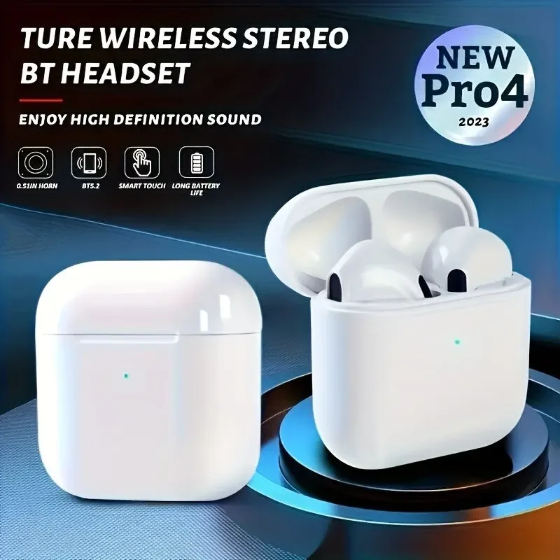 

Original 1:1 Pro 4 TWS Wireless Headphones Earphone Bluetooth-compatible 5.0 Waterproof Headset with Mic for iPhone Pro4 Earbuds