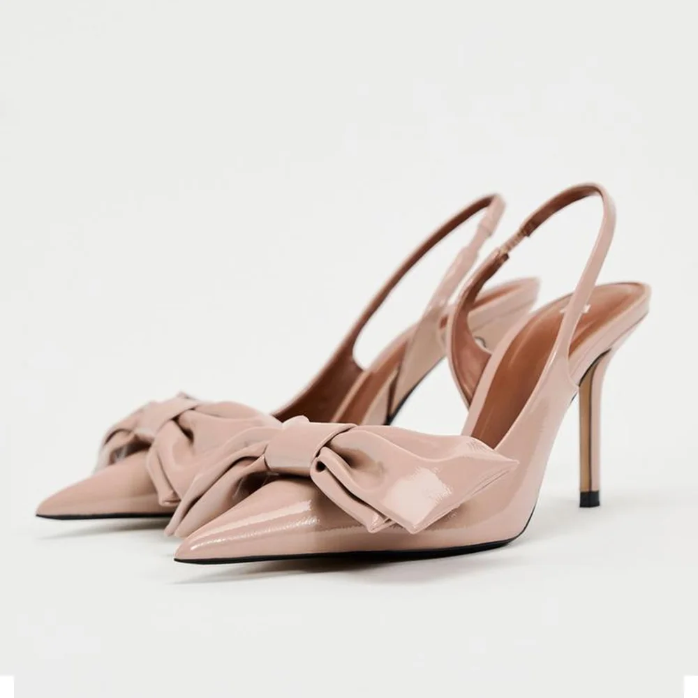 TRAF Bow Patent Leather Stilettos Pumps Women Grey Pink Point Head Slingbacks Shoes 2024 New Classics Sweet Sandals For Woman
TRAF Bow Patent Leather Stilettos Pumps Women Grey Pink Point Head Slingbacks Shoes 2024 New Classics Sweet Sandals For Woman 