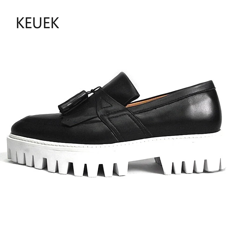 Western Style Super Handsome Slip On Platform Loafers Dark Black Genuine Leather Vintage Derby Shoes Men's Casual Shoes 020
Western Style Super Handsome Slip On Platform Loafers Dark Black Genuine Leather Vintage Derby Shoes Men's Casual Shoes 020