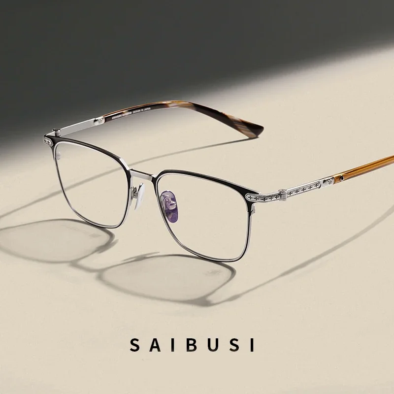 

Оправа для очков из чистого титана, мужские дизайнерские брендовые квадратные деловые оптические очки, женские очки для чтения при близорукости по рецепту