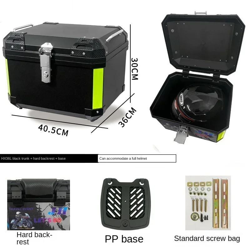 

ABS/PP Material Can Hold A Full Helmet 36L Motorcycle Trunk 45L57L Universal Motorcycle Battery Car Trunk Motorcycle Tail Box