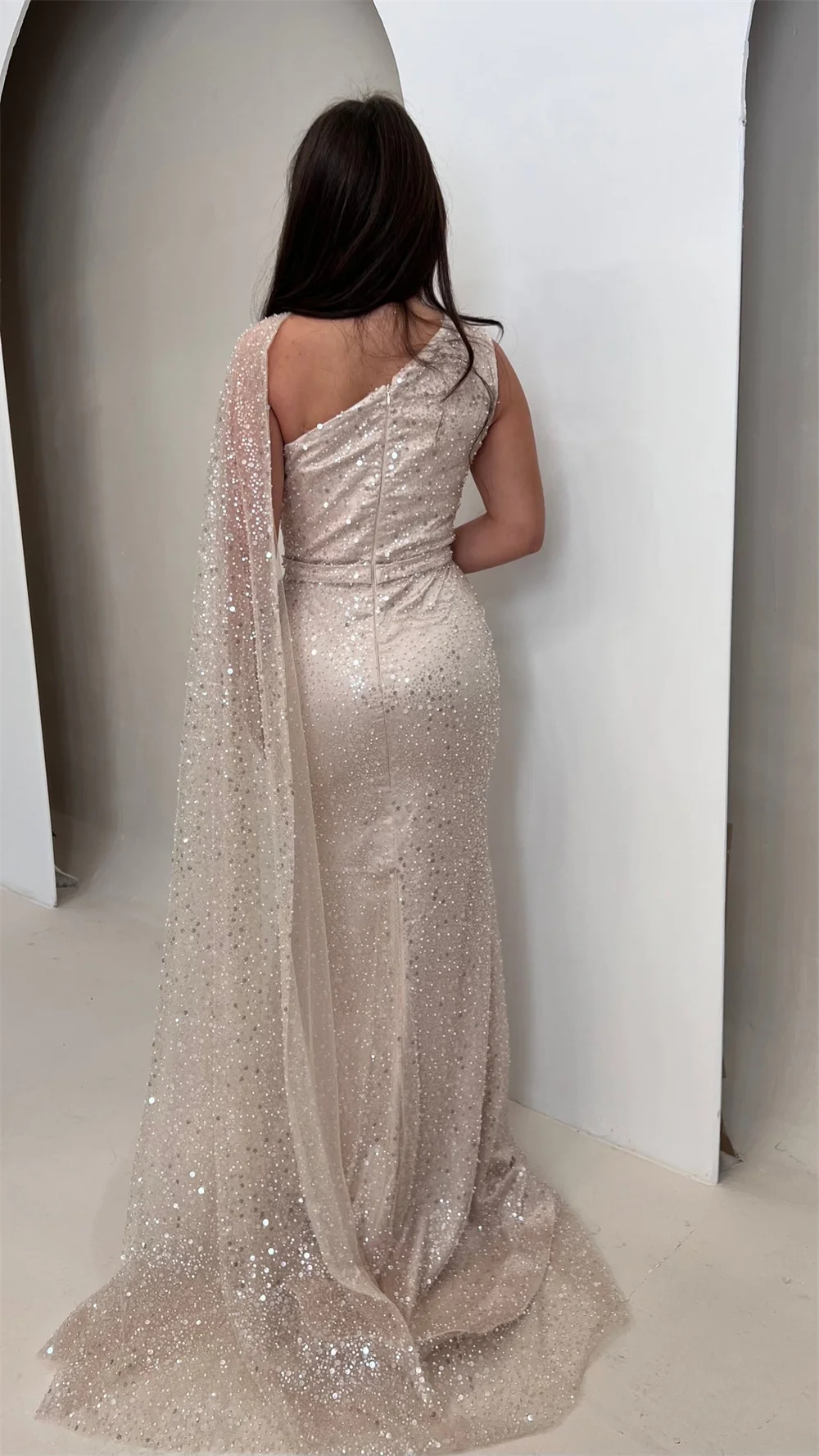 Sansa Customized Glitter One Shoulder Mermaid Prom Dresses Sleeveless Elegant فساتين سهرة Floor-length جديد في الفساتين 2025 14 S5f8198aa36ad437481217fcb93d13759k