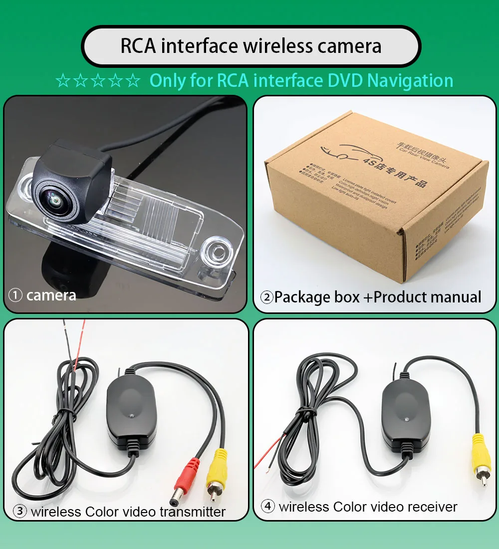 

2.4 Ghz Wireless Rear View Fisheye Camera For Kia Rio X-Line x line 2017 2018 2019 HD Color Transmitter Receiver