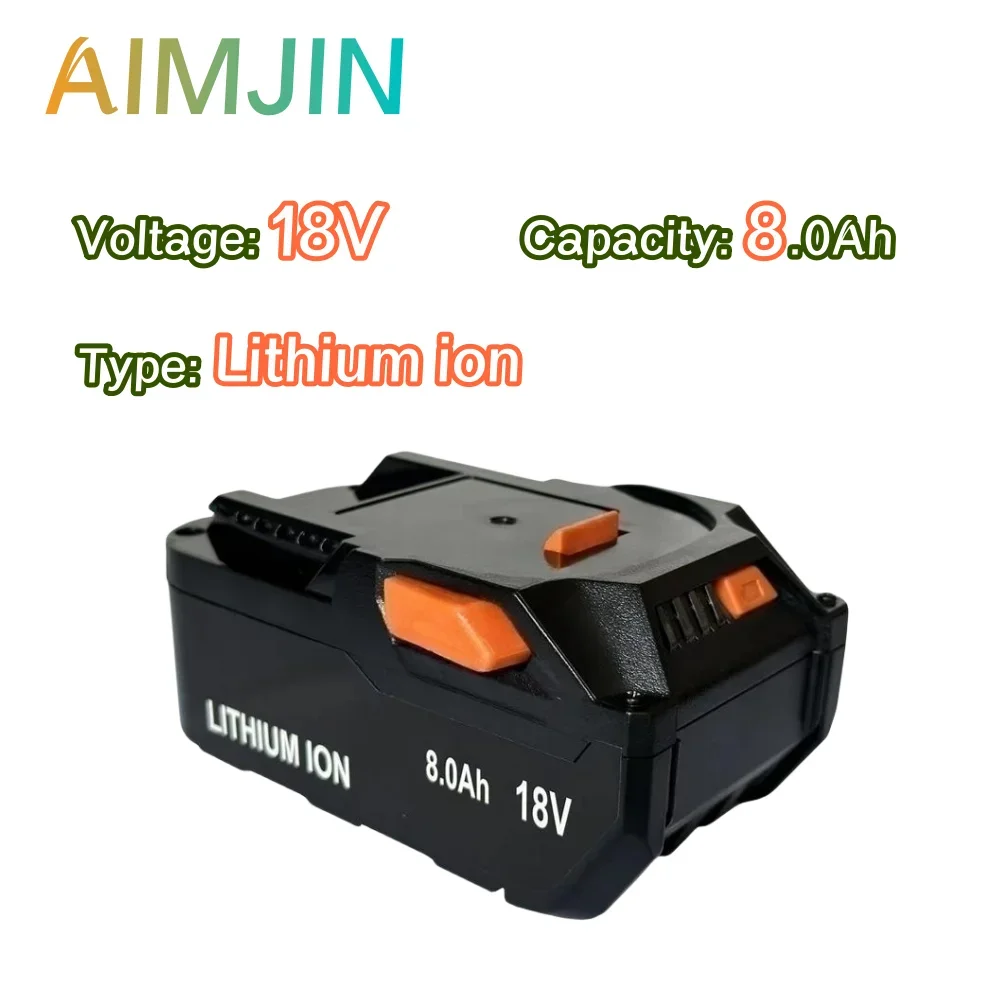 

18V 8000mAh Rechargeable Li-ion Battery For Ridgid Cordless Power Tools R840083 CS0921 R84008 AC840084 L1830R