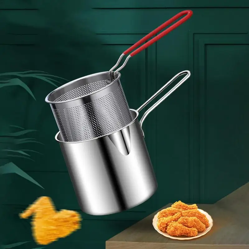 Mini Japanese Fryer Pot Stainless Steel Kitchen Fryer With Strainer Tempura Fryer Pan For Frying Chicken Legs Cooking Tool
Mini Japanese Fryer Pot Stainless Steel Kitchen Fryer With Strainer Tempura Fryer Pan For Frying Chicken Legs Cooking Tool