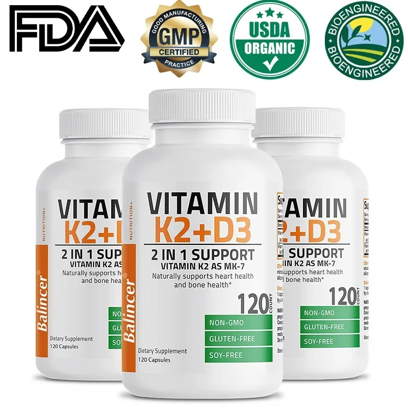 

Organic Vitamin K2 (MK-7) 900 Mg +D3 5000 IU 2-in-1 Support Supplement - Efficient Absorption - Overall Immune Health