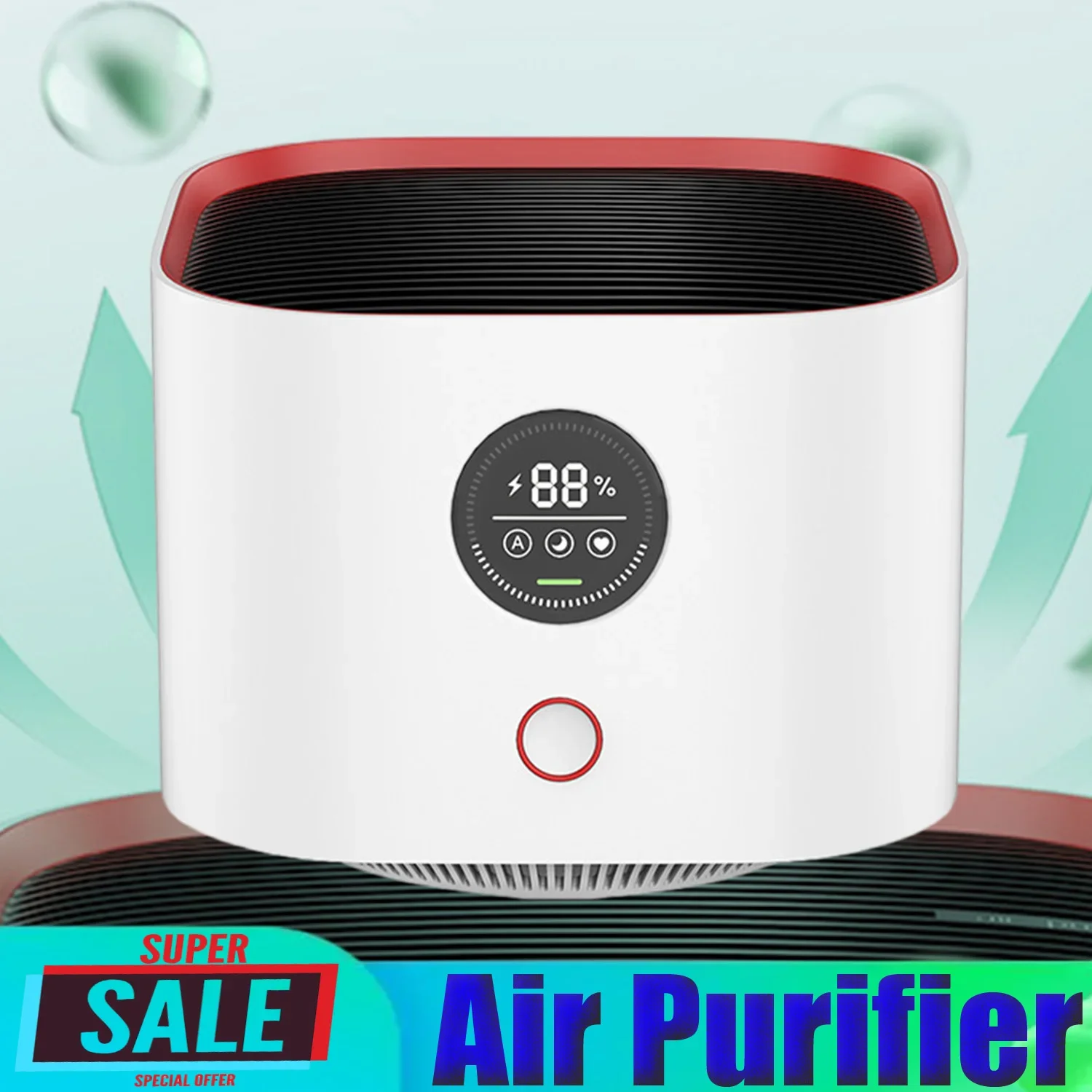 

Air Purifier,Negative Ions,PM2.5 Harmful Gas Dust Formaldehyde Remover,Air Quality Detection,Activated Carbon /Electronic Filter