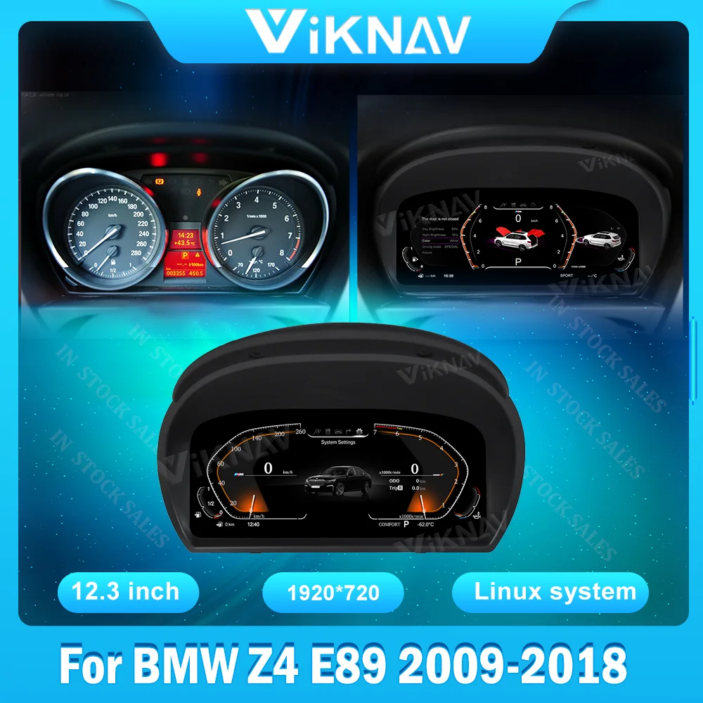 

Панель приборной панели с ЖК-дисплеем для BMW Z4 E89 2009-2018, виртуальная кабина, цифровой кластер, мультимедийный спидометр, GPS-устройство