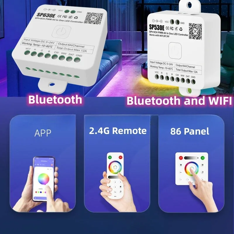 5V-24V SP630E SP530E, все в одном, Женский контроллер, строка, WS2812B WS2811 SK6812 COB 5050 RGB RGBW CCT BT музыкальный контроллер
5V-24V SP630E SP530E, все в одном, Женский контроллер, строка, WS2812B WS2811 SK6812 COB 5050 RGB RGBW CCT BT музыкальный контроллер