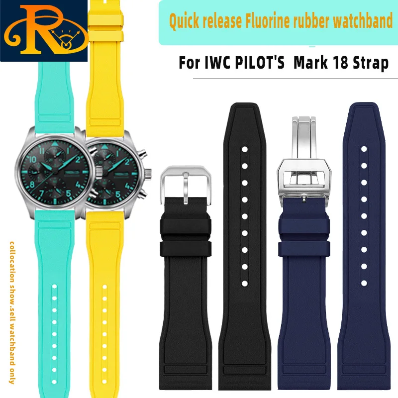 

20mm/21mm/22mm High Quality Fluorine rubber watchband for IWC Big PILOT'S Watches Spitfire Portofino Family Mark 18 Strap