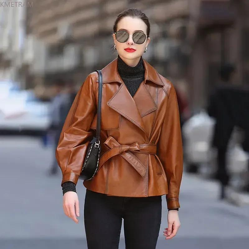 Genuine Sheepskin Leather Jacket Women Short Elegant Leather Jackets Woman Real Leather Coat Korean Belt Chaqueta De Cuero Mujer
Genuine Sheepskin Leather Jacket Women Short Elegant Leather Jackets Woman Real Leather Coat Korean Belt Chaqueta De Cuero Mujer