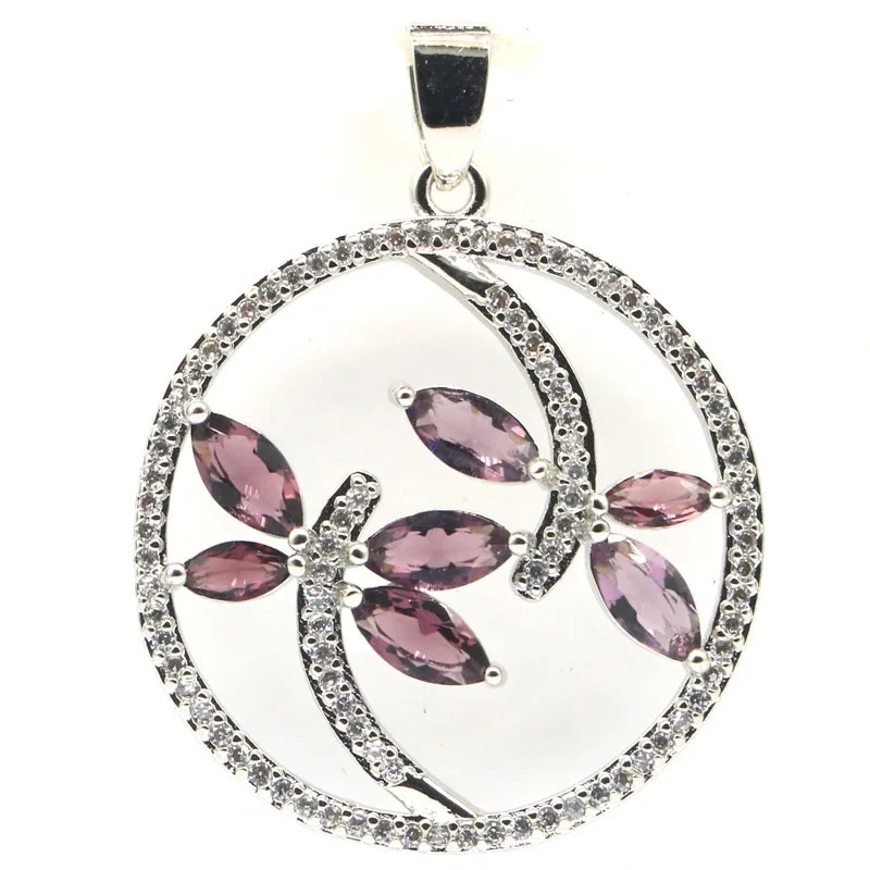 

41x32mm Highly Recommend Green Peridot Purple Amethyst White CZ Woman's Engagement Silver Pendant