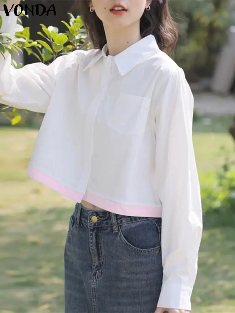 VONDA Color Patchwork Long Sleeve Shirts Women Elegant Office Blouse 2023 Fashion Lapel Neck Casual Tops Buttons Loose Blusas
VONDA Color Patchwork Long Sleeve Shirts Women Elegant Office Blouse 2023 Fashion Lapel Neck Casual Tops Buttons Loose Blusas