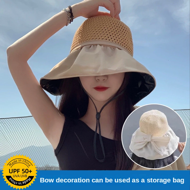 Sunscreen Cap Women's UV Protection Spring&Autumn New Black Rubber Sunshade Hat Large Brim Tourism Fisherman Summer Bucket Hat
Sunscreen Cap Women's UV Protection Spring&Autumn New Black Rubber Sunshade Hat Large Brim Tourism Fisherman Summer Bucket Hat