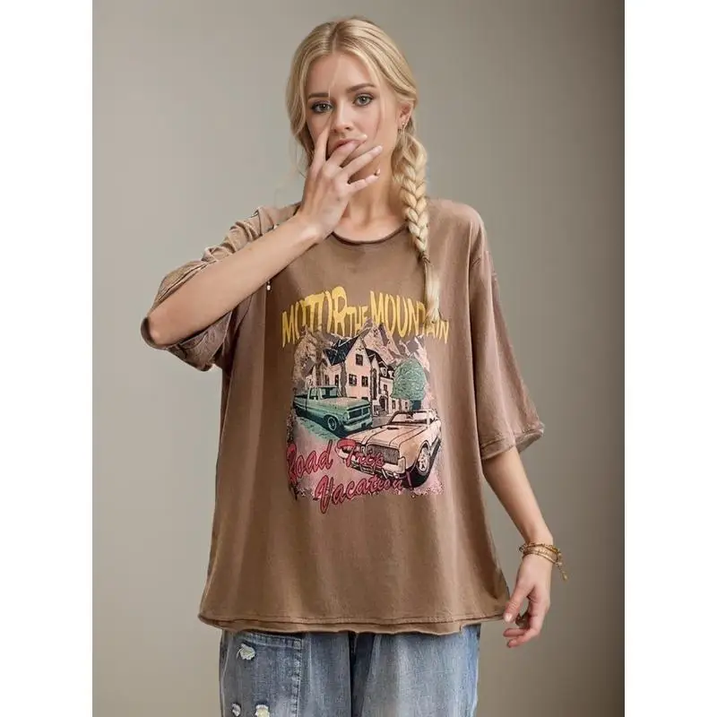 Dimanaf Summer 2024 Plus Size Women Cotton T-Shirt Tops Letter Printing Loose Basic Tees Vintage Shirt Clothing 19
Dimanaf Summer 2024 Plus Size Women Cotton T-Shirt Tops Letter Printing Loose Basic Tees Vintage Shirt Clothing 19