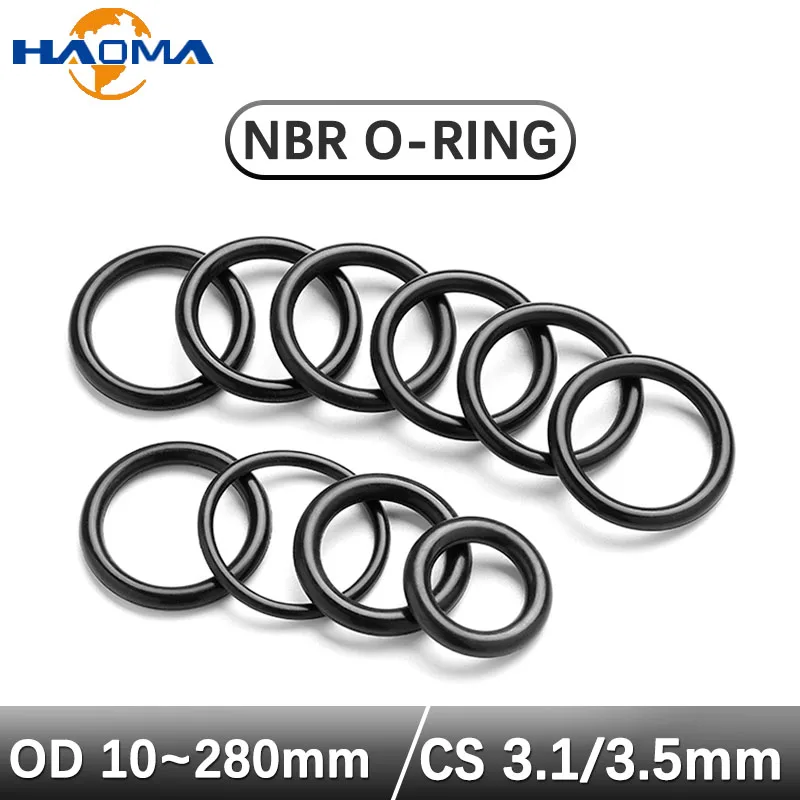 CS 3.1/3.5mm Black NBR O Ring Gasket OD 10-280mm O Type Round Nitrile Rubber O-Ring Seal Corrosion Oil Resist Sealing Washer
CS 3.1/3.5mm Black NBR O Ring Gasket OD 10-280mm O Type Round Nitrile Rubber O-Ring Seal Corrosion Oil Resist Sealing Washer